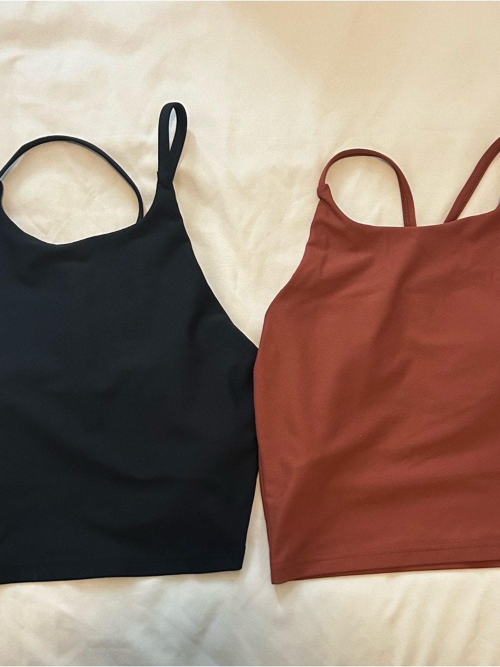 Bundle Old Navy Women's Athletic Powersoft Tank Top - Black & Burnt Orange